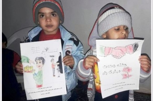 کودکان قرانی بشرویه،وحدت اسلامی را به تصویر کشیدند+تصاویر