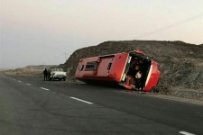 واژگونی اتوبوس در محور بیرجند-کرمان ۶ مصدوم بر جای گذاشت