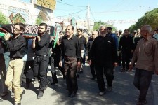 پیکر پدر شهید فرهادی در شهرستان بشرویه آرام گرفت